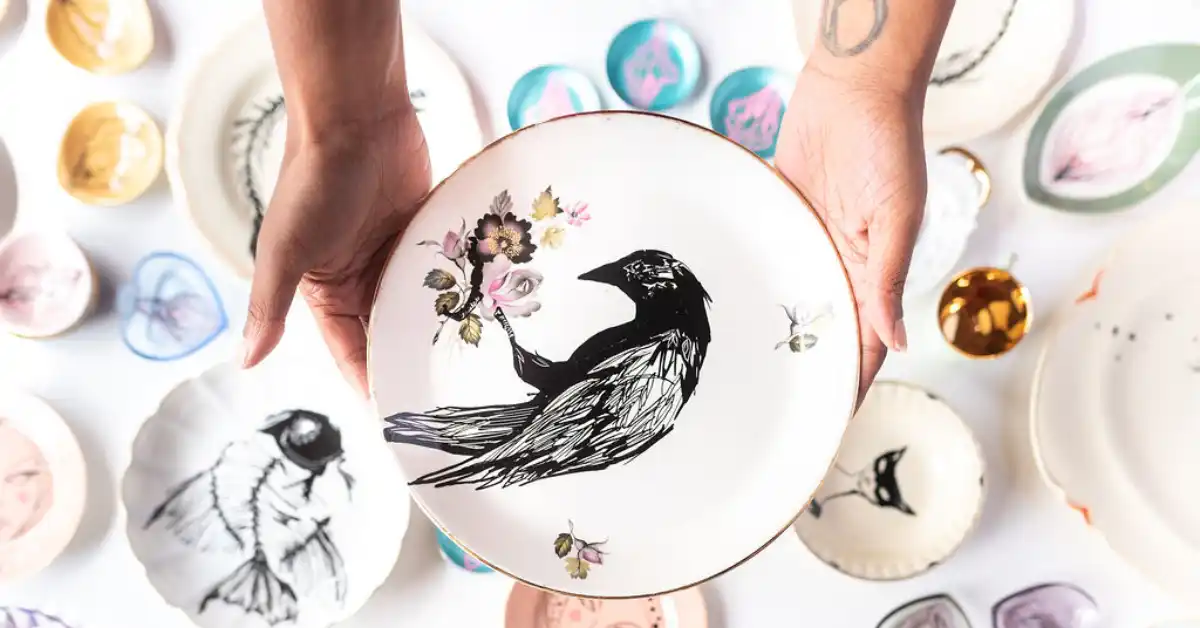 holding a decorated dish